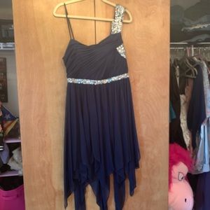 navy blue deb dress